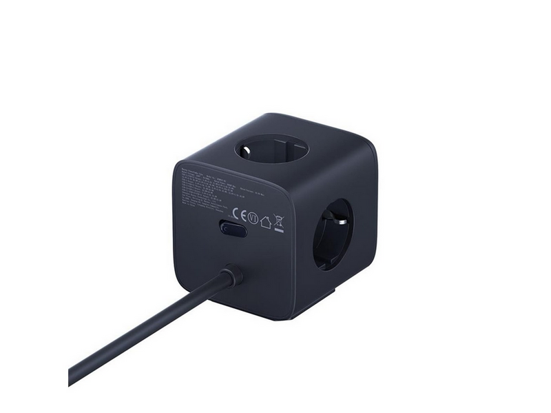 Baseus EnerFill FA11 67W Power Strip USB-A + USB-C Cube + 3 x EU Socket 1.5m - Black