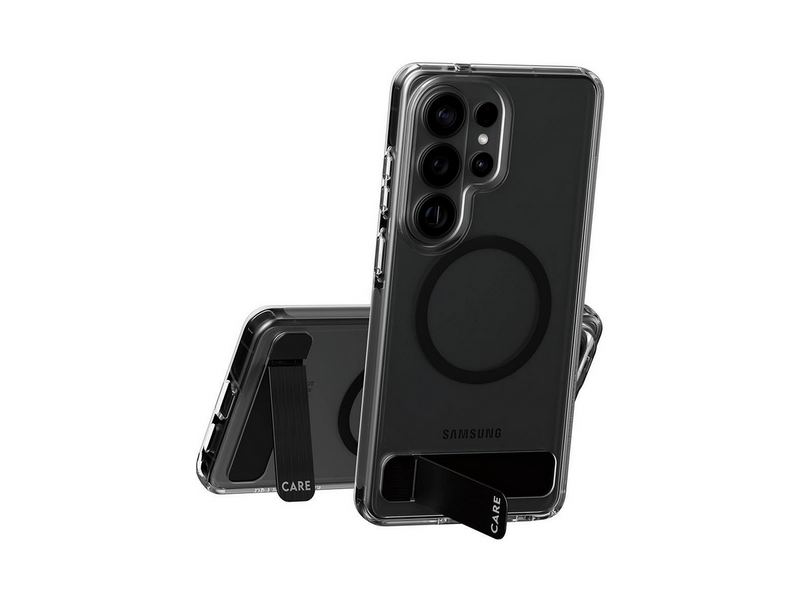 CARE by PanzerGlass Urban Explorer Case Transparent w. Black Kickstand & Qi Samsung Galaxy S26 Ultra