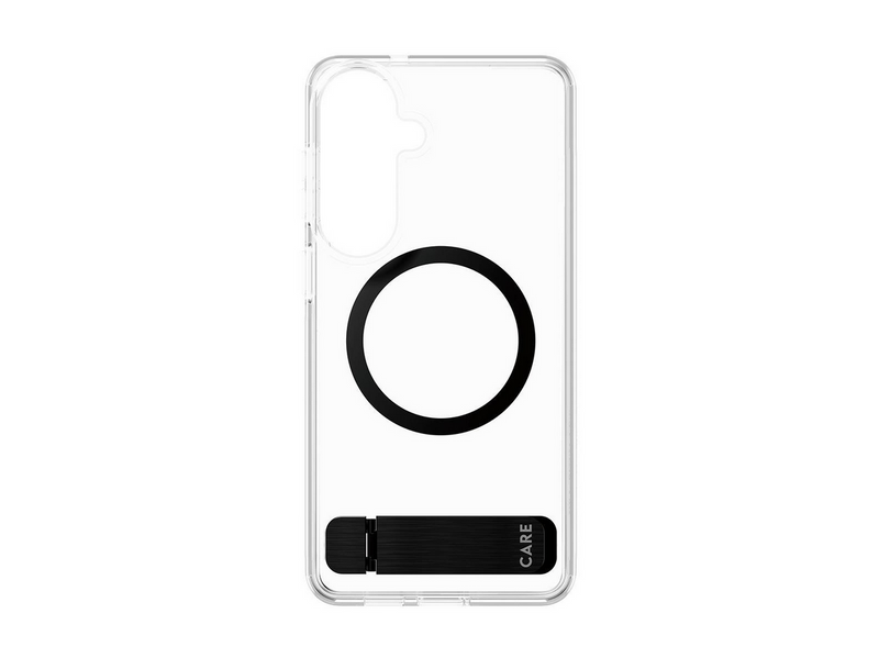 CARE by PanzerGlass Urban Explorer Case Transparent w. Black Kickstand & Qi Samsung Galaxy S26+