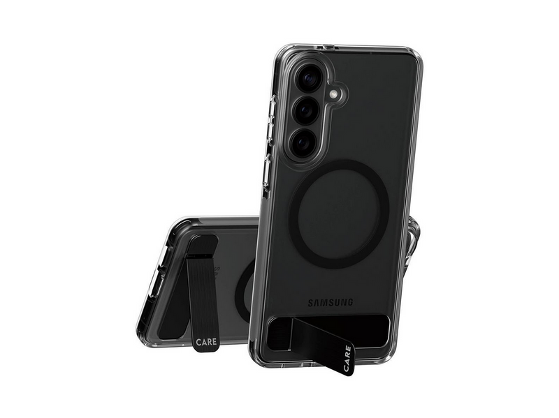 CARE by PanzerGlass Urban Explorer Case Transparent w. Black Kickstand & Qi Samsung Galaxy S26+