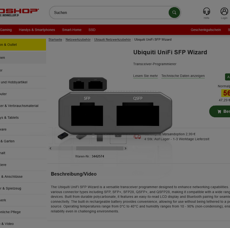 Ubiquiti UniFi SFP Wizard