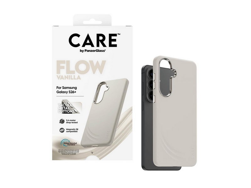 CARE by PanzerGlass Flow Case Vanilla w. QI Samsung Galaxy S26+