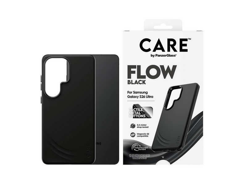 CARE by PanzerGlass Flow Case Black w. Qi Samsung Galaxy S26 Ultra