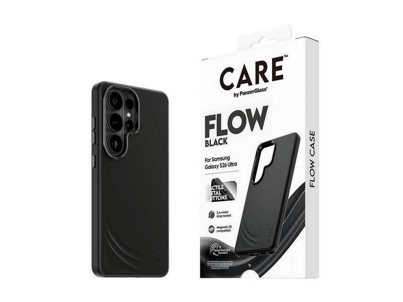 CARE by PanzerGlass Flow Case Black w. Qi Samsung Galaxy S26 Ultra