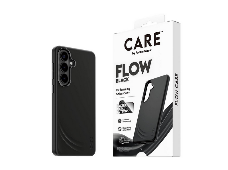 CARE by PanzerGlass Flow Case Black w. Qi Samsung Galaxy S26+