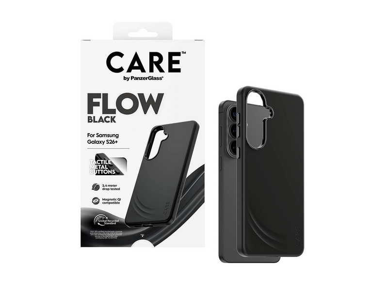 CARE by PanzerGlass Flow Case Black w. Qi Samsung Galaxy S26+