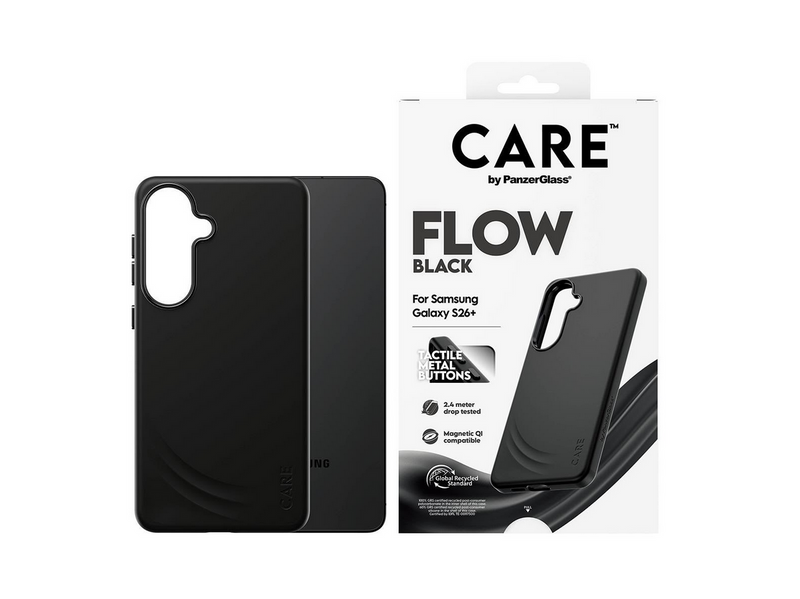 CARE by PanzerGlass Flow Case Black w. Qi Samsung Galaxy S26+