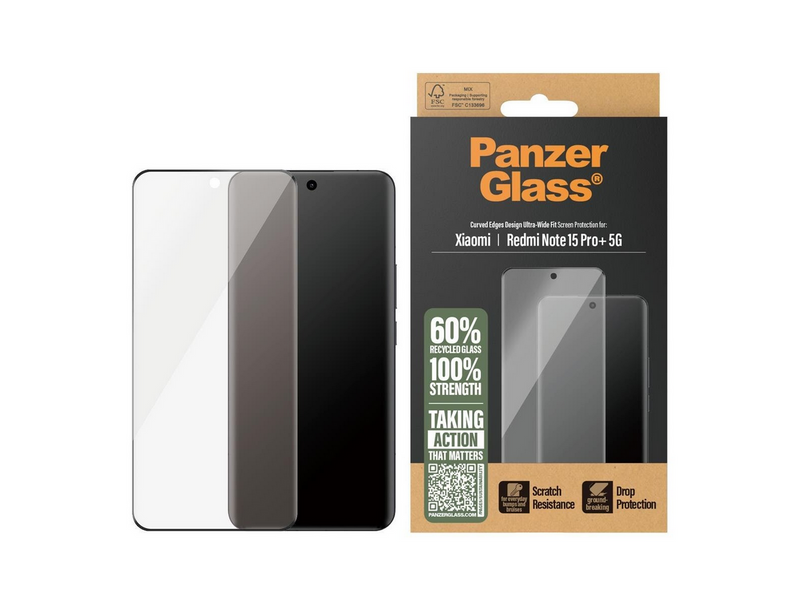 PanzerGlass Screen Protector Xiaomi Redmi Note 15 Pro+ 5G | Ultra-Wide Fit