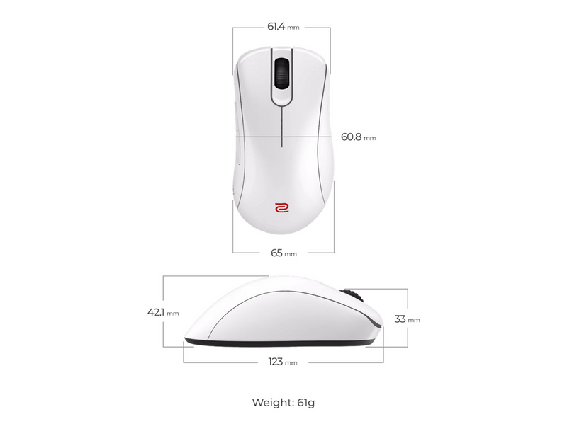 BenQ Zowie EC2-DW (Medium) Wireless Mouse for Esports - Gaming Maus (Weiß)