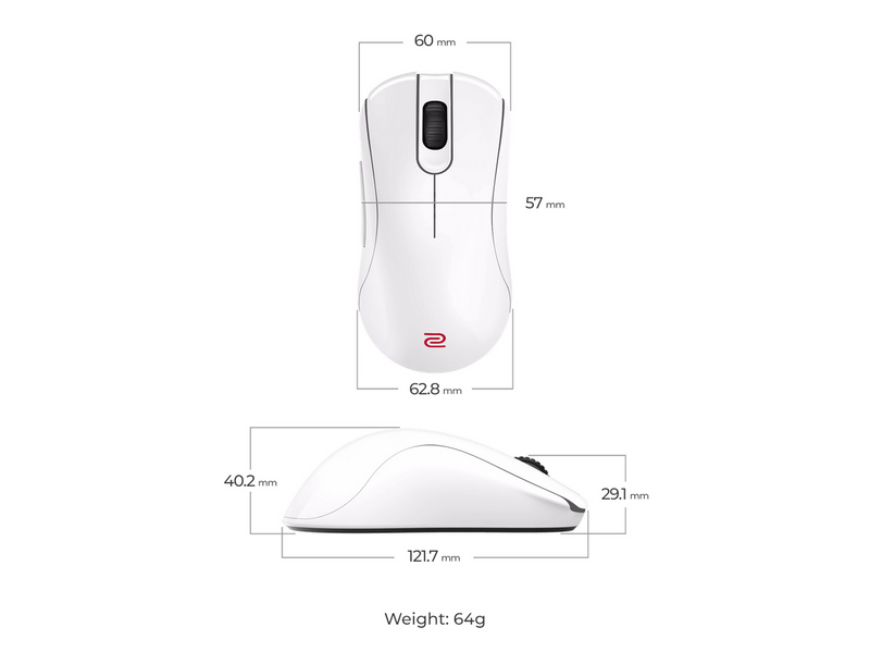 BenQ Zowie ZA13-DW (Small) Wireless Mouse for Esports - Gaming Maus (Weiß)