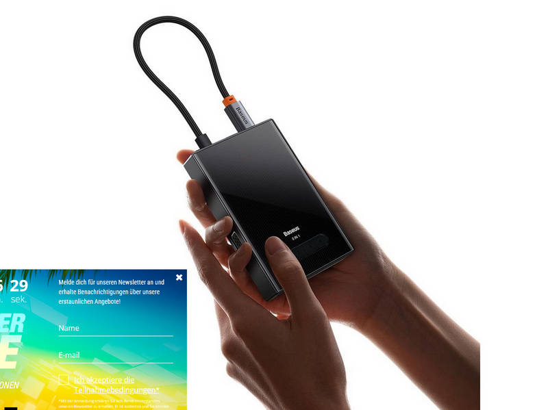 Baseus PioneerJoy 8-in-1 USB-C hub HDMI 4K@60Hz + HDMI 4K@30Hz + DisplayPort 8K@30Hz + VGA + 2 x USB-A 3.0 + 2 x USB-C - gray USB-Hubs