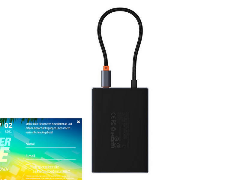 Baseus PioneerJoy 8-in-1 USB-C hub HDMI 4K@60Hz + HDMI 4K@30Hz + DisplayPort 8K@30Hz + VGA + 2 x USB-A 3.0 + 2 x USB-C - gray USB-Hubs