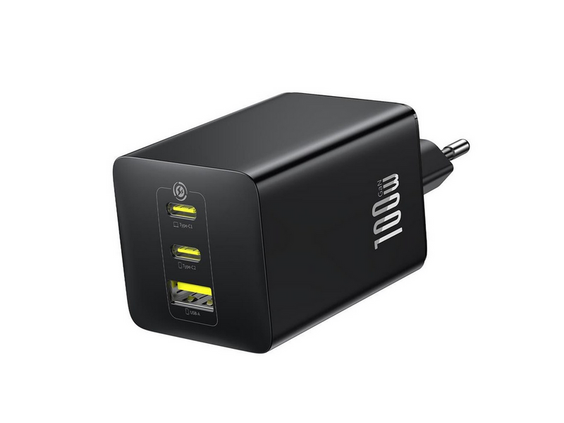 Baseus EnerFill FE11 100W Wall Charger 2 x USB-C + USB-A - Black