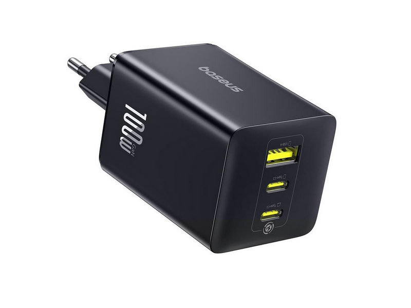 Baseus EnerFill FE11 100W Wall Charger 2 x USB-C + USB-A - Black