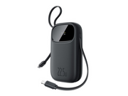 Baseus EnerFill FC31 10000mAh 22.5W Powerbank with Digital Display and 2 Built-in Cables (USB-C + Lightning) - Black - 10000 mAh