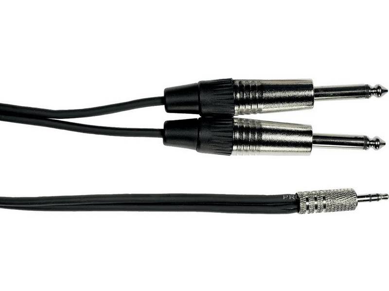 Yellow Cable K07M-3 - 2 x 1/4" Jack - 3,5mm. TRS Mini-Jack-Kabel 3m.