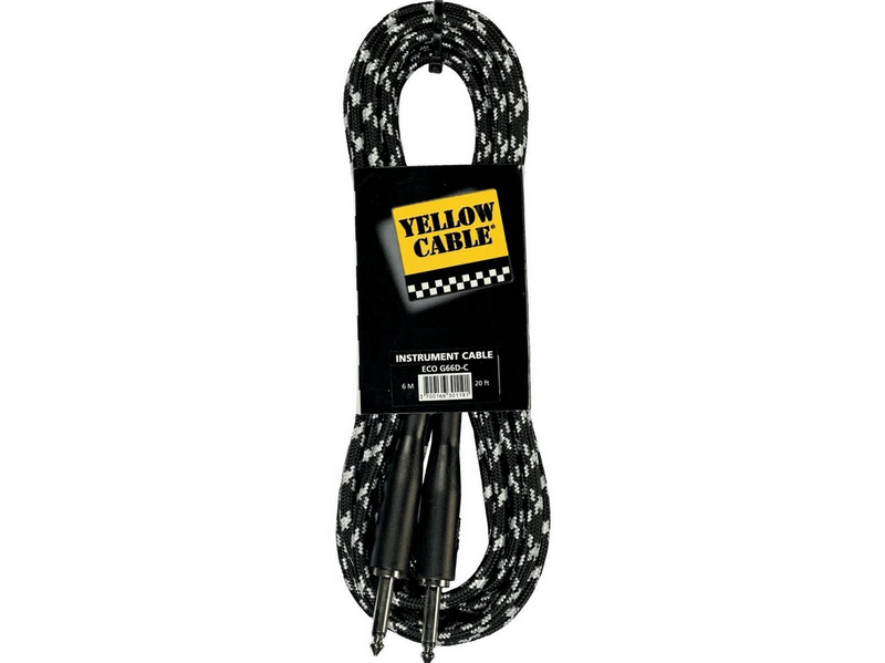 Yellow Cable G66DG - 1/4" Gegossenes Klinke/Klinke Tweed Black Kabel 6 Meter