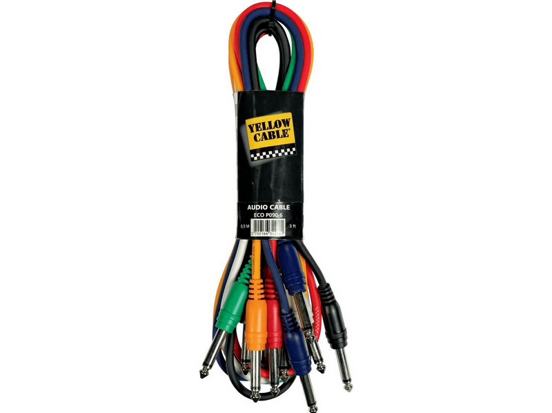 Yellow Cable P090-6 - 6 x 1/4" Klinke/Klinke Patchkabel 90cm.