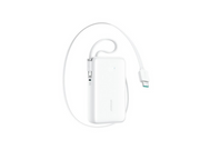Joyroom JR-PR2L 10000mAh 35W Power Bank with Built-in Retractable USB-C Cable and Lightning Lanyard Cable - White - 10000 mAh