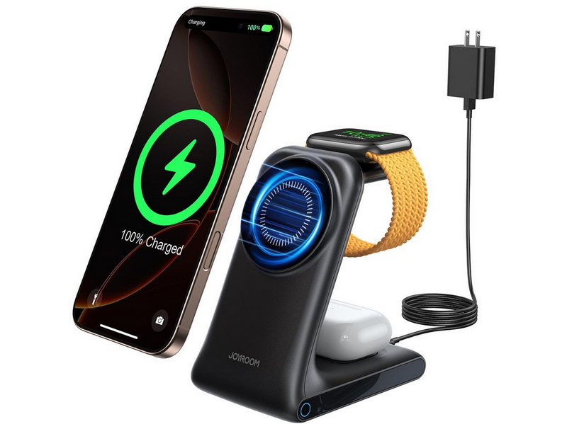 Joyroom JR-W15 Wireless Charger 3 in 1 Charging Station with MagSafe - Black
