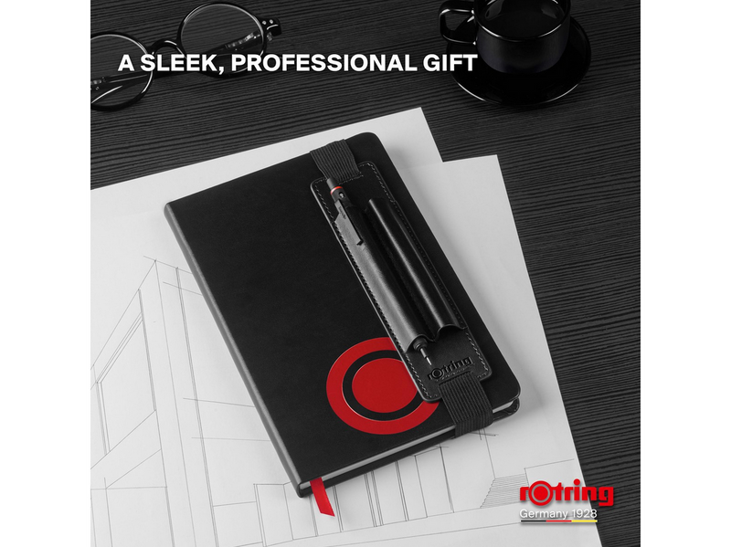 Rotring 600 Mechanical Pencil 0.5 mm Pen Pouch & Premium Notebook Gift Set