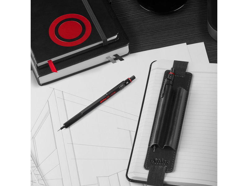 Rotring 600 Mechanical Pencil 0.5 mm Pen Pouch & Premium Notebook Gift Set