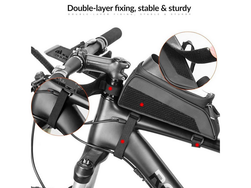 Rockbros 029-1BK bicycle bag for frame with phone cover - black