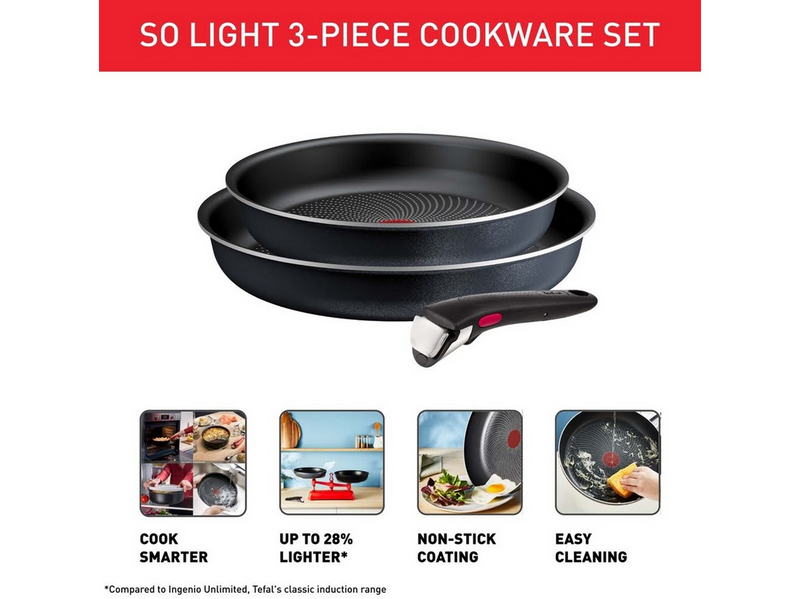 Tefal Ingenio So Light 3 pcs set Frypans 24/28cm