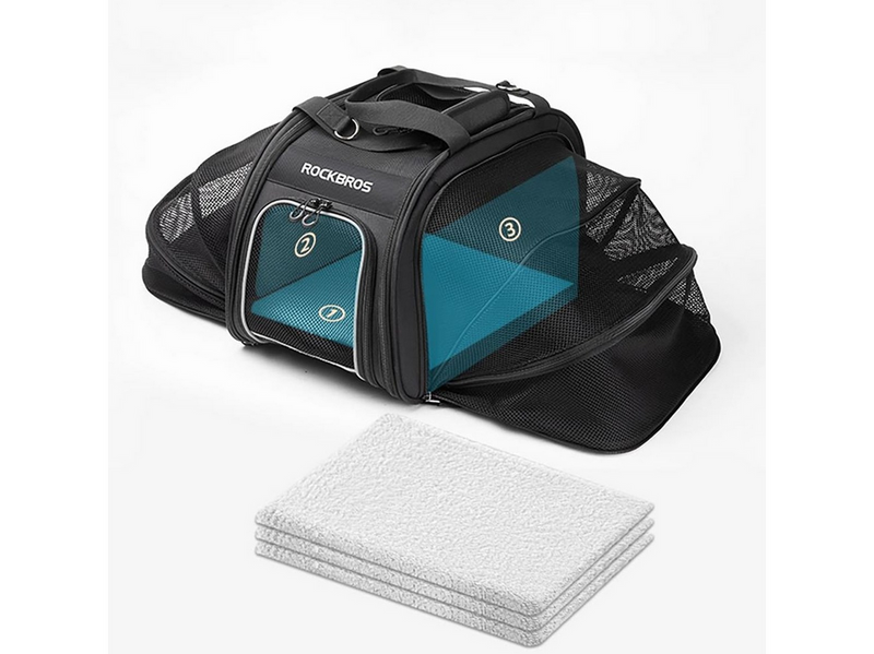Rockbros 30140028001 transport bicycle bag for cats and dogs - black