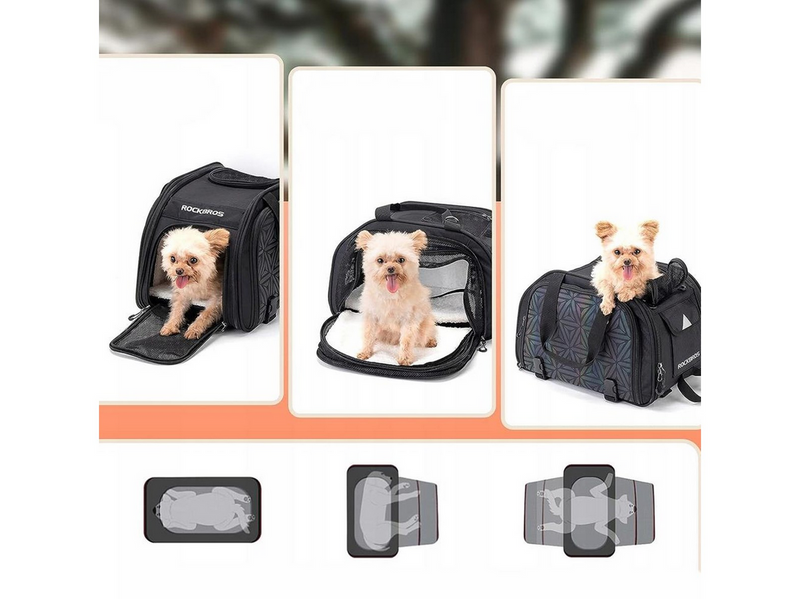 Rockbros 30140028001 transport bicycle bag for cats and dogs - black