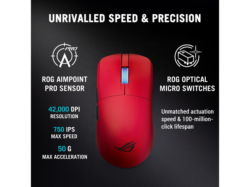 ASUS ROG Harpe II Ace - Gaming Maus (Rot)