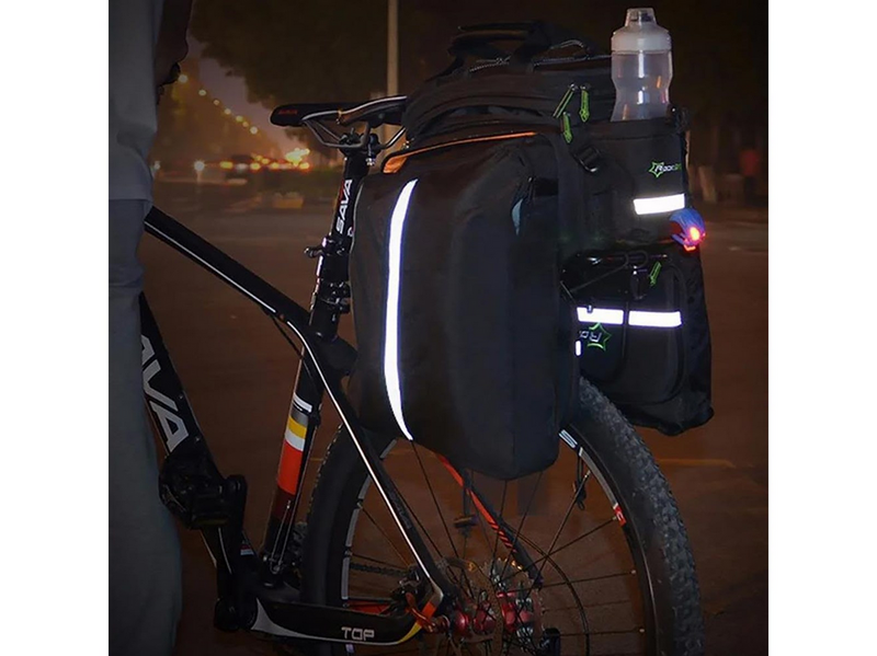 Rockbros A6-03BK bicycle bag for trunk 35 l with fold-out pockets - black