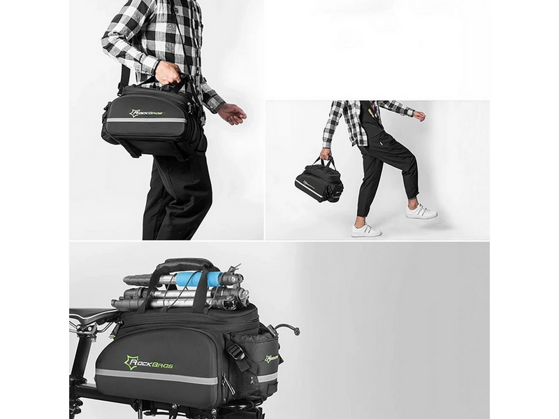 Rockbros A6-03BK bicycle bag for trunk 35 l with fold-out pockets - black