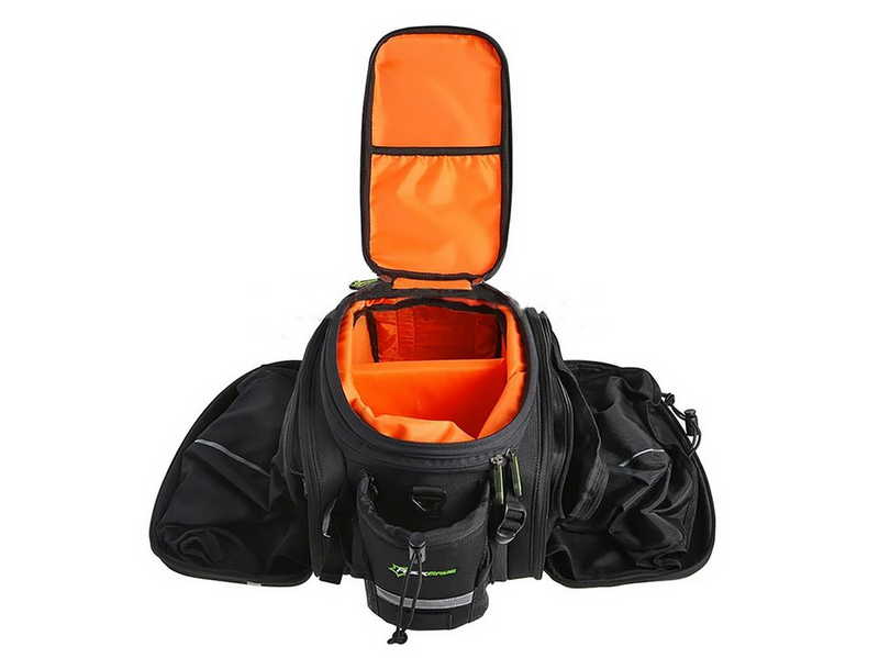 Rockbros A6-03BK bicycle bag for trunk 35 l with fold-out pockets - black