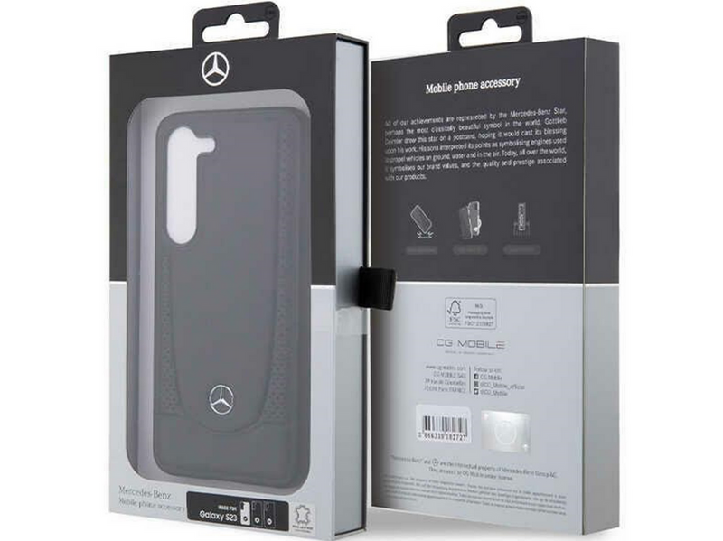 Mercedes Leather Urban Case for Samsung Galaxy S23 - Black