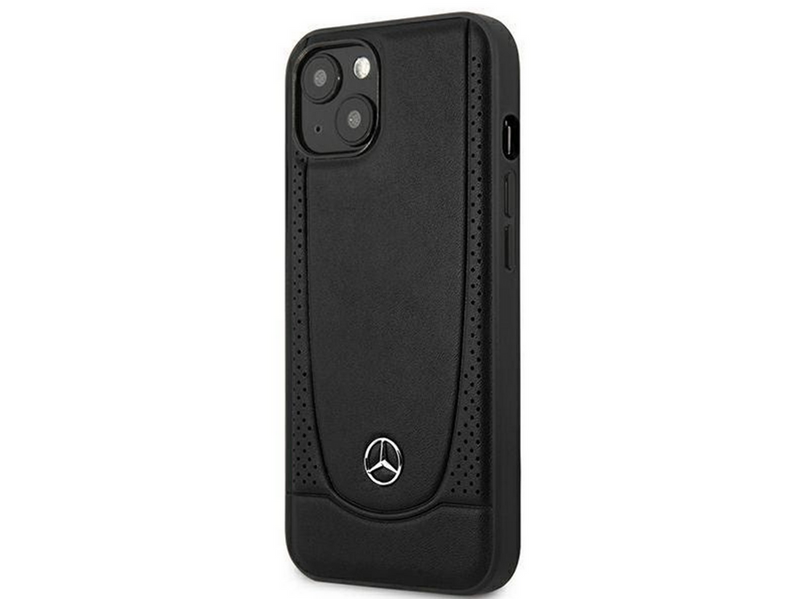 Mercedes Leather Urban Case for iPhone 15 Plus - Black