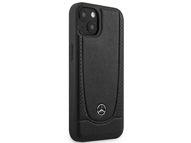 Mercedes Leather Urban Case for iPhone 15 Plus - Black