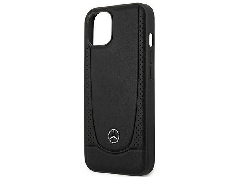 Mercedes Leather Urban Case for iPhone 15 Plus - Black