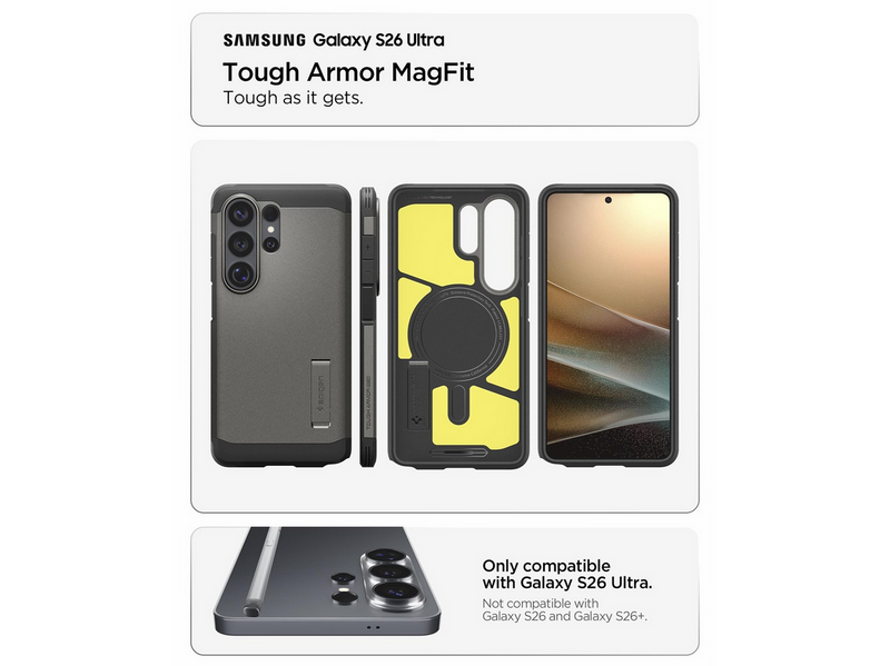 Spigen Tough Armor MagSafe - gunmetal - Samsung Galaxy S26 Ultra