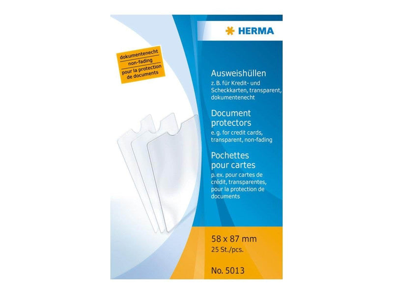 HERMA protective pocket - for 58 x 87 mm - transparent (pack of 25)