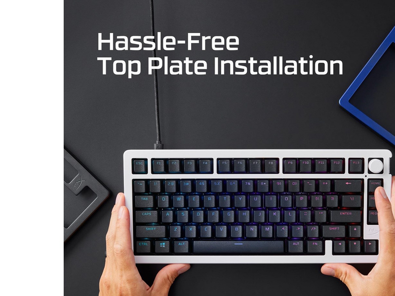 HyperX Alloy Rise 75 (75%) - Top Plate - White - Gaming Tastatur (TKL) - 75% - Weiss