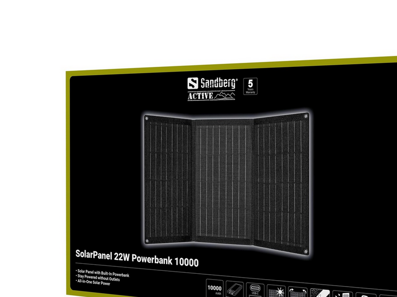 Sandberg SolarPanel 22W Powerbank 10000 - 10000 mAh
