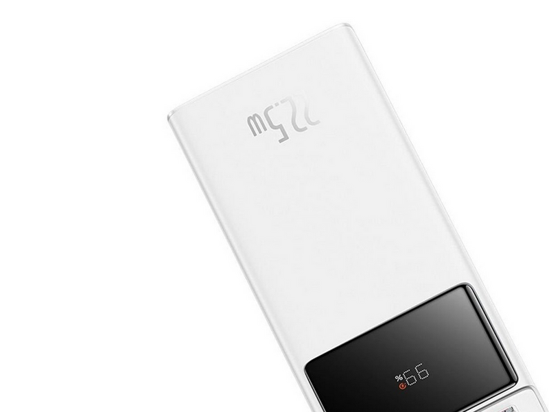 Baseus EnerFill FP41 30000mAh 22.5W Powerbank with Simple USB-A - USB-C 3A 30cm Cable - White - 30000 mAh