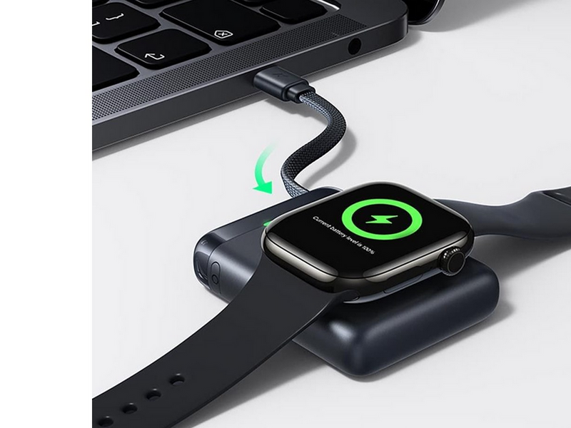 Baseus EnerFill FW11 5W Power Bank for Apple Watch with Built-in Cable - Black