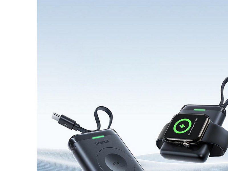 Baseus EnerFill FW11 5W Power Bank for Apple Watch with Built-in Cable - Black