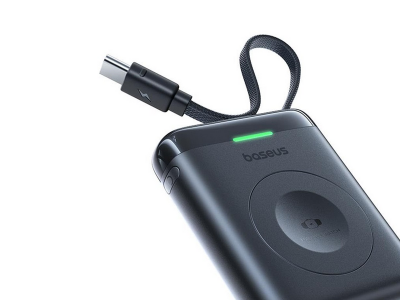 Baseus EnerFill FW11 5W Power Bank for Apple Watch with Built-in Cable - Black