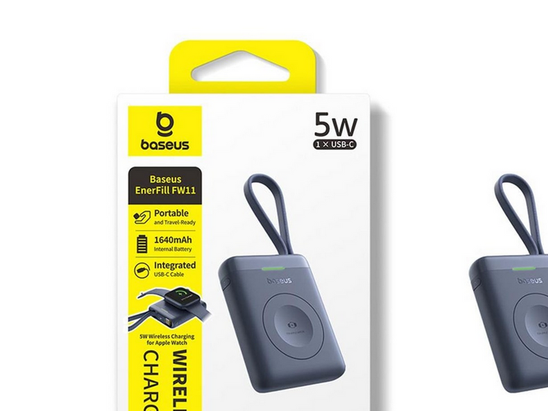 Baseus EnerFill FW11 5W Power Bank for Apple Watch with Built-in Cable - Black