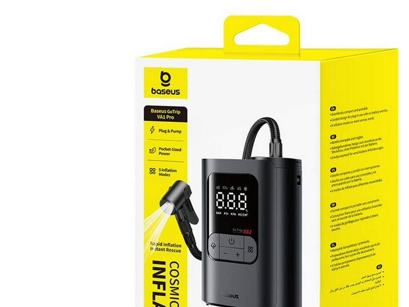 Baseus GoTrip VA1 Car Pump Compressor 150 PSI with 12V Power Supply - Dark Gray