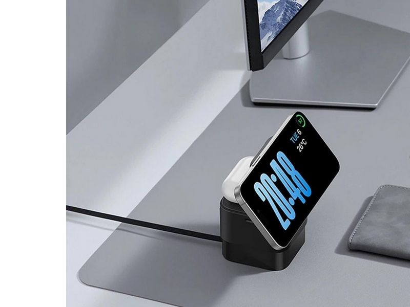 Baseus MagPro 3in1 25W MagSafe Compatible Inductive Charger for Phone and Smartwatch - Black
