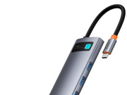 Baseus Metal Gleam 7in1 HDMI 4K 60Hz USB-C Hub / 3x USB 3.0 / USB-C PD / SD / microSD - Gray USB-Hubs